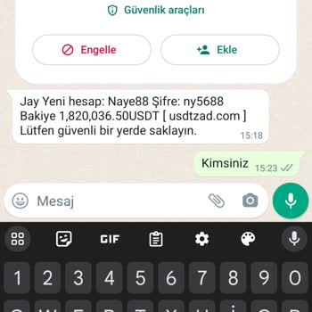 Usdtzad.com Yurt Dışından WhatsApp Mesajı