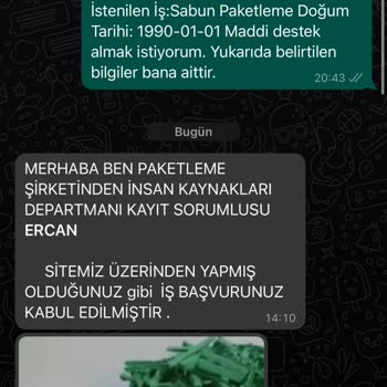 Ersağ Paketleme Sorumluluk Kabul Etmiyorum