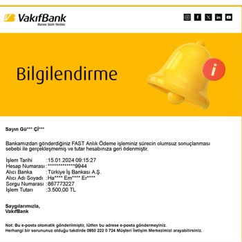 Vakıfbank Emails With Financial Details Intended For Someone Else