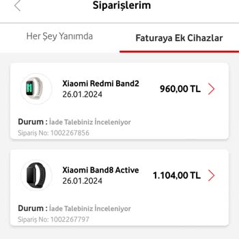 Vodafone Ek Cihaz İade