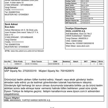 Dyson V12 Süpürge Çiçek Kısmında Boya Atması