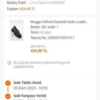 FLO Ayakkabı FLO'dan Online Sipariş Vermeyi Bırakın. İade Yapmıyorlar