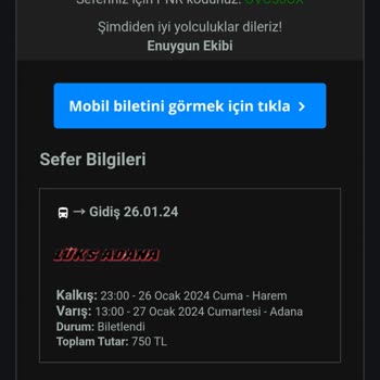Lüks Adana Koltuk Numarası Değişikliğiyle İlgili Mağduriyet