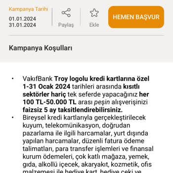VakıfBank Kampanyaya Katılamama Mağduriyeti Yaşıyorum
