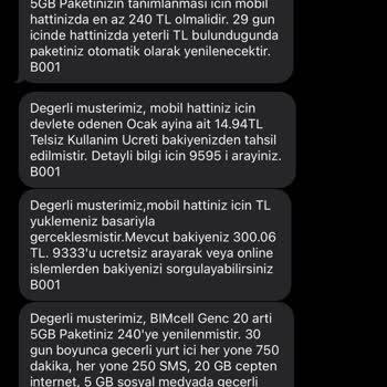 Bimcell Mobil Uygulamaya Özel 250 TL Yüklemeye 8 GB İnternet Hediyesi Gelmedi