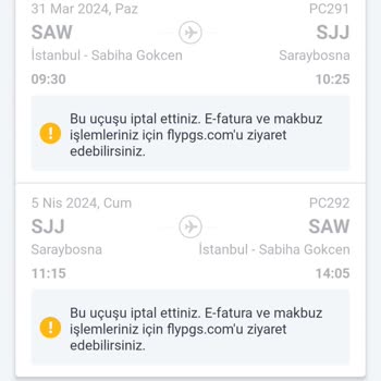 Pegasus İptal İadesi Konusunda Mağduriyet Yaşatıyor
