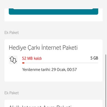 Vodafone Onaysız Tanımlanan İnternet Paketi