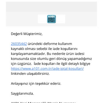 A101 Den Aldığım Çakma Ürüne Muhatap Bulamıyorum