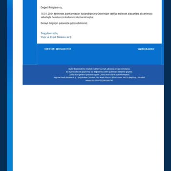Yapı Kredi Bankası Yersiz Hesap Blokesi Mağduriyeti