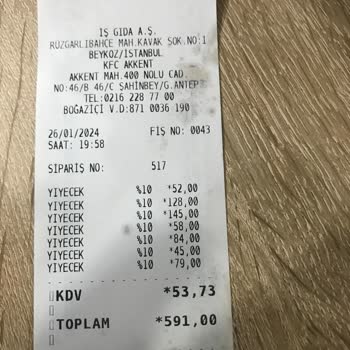 KFC Eksik Ve Hatalı Ürün