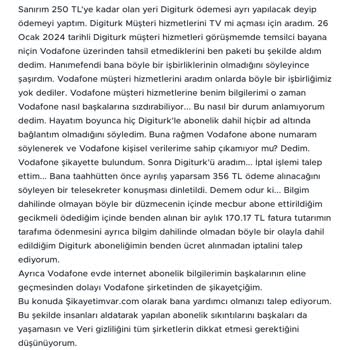 Digiturk Ve Vodafone Abonelik Ve KVKK İhlali