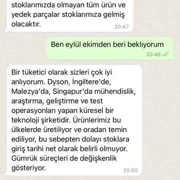 Dyson Hava Temizleyici Yedek Filtresine 6 Aydır Ulaşamamak.