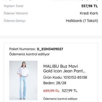 Mavi Uygulamasından Satın Aldığım Ürün.