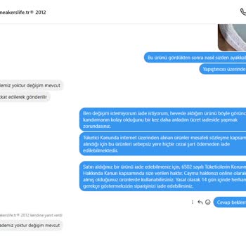 Sneakerslife.tr Tüketici Haklarını Hiçe Sayıyor, Ücret İadesi Yapmıyor