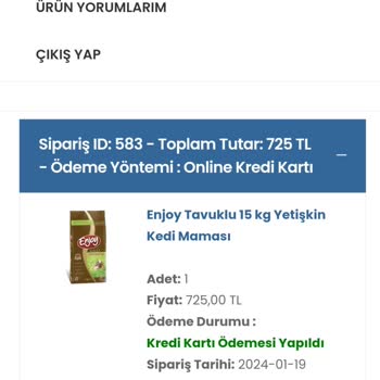 Akakçe Sadıkdost Mama Sipariş Yollamıyor