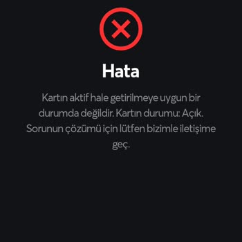 Papara Kartın Aktif Hale Getirilmeye Uygun Değil