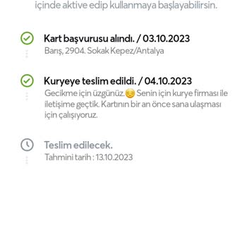 Papara Kartın Tarafıma Ulaşamaması