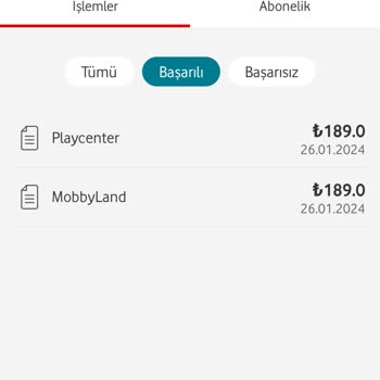 Vodafone Mobbyland Ve Playcenter 189 TL Ücret Kesti