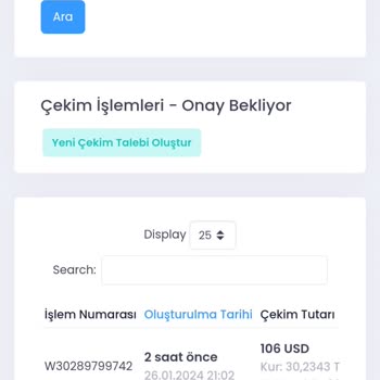 Aktif FX Para Çekim Talebi