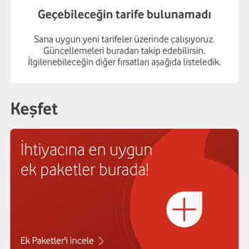 Vodafone Tarife Değişimi Değişiklik Yapamıyorum