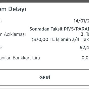 Ziraat Bankası PF/S/PARAM Te Ekstre