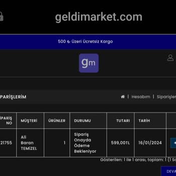 Geldimarket Sitesi Oyalıyor, Parayı Aldılar Ama Ürünü Göndermiyor