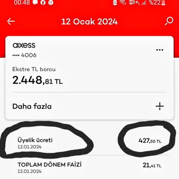 Akbank Üyelik Ücreti İptali İstiyorum.