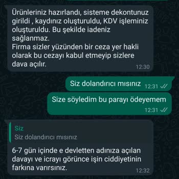 Günay Paketleme Şikayetçiyim Paramın İadesi Yapılsın