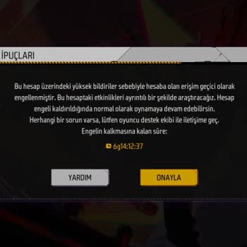 Garena Free Fire Hesabım Geri Dönsün