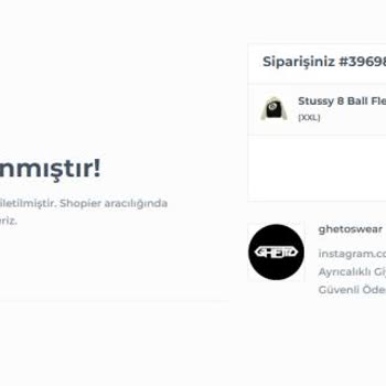 @ghetoswear / Shopier.com/ghetoswears Adlı Adrese Açılan Şikayet.