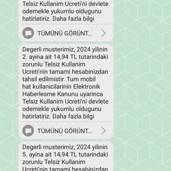 Vodafone 6 Aylık Telsiz Kullanım Ücretinin Hepsini Birlikte Kesmesi!