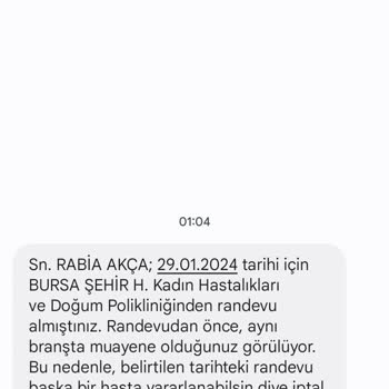 Bursa Şehir Hastanesi Şehir Hastanesi Randevu İptali Saçmalığı