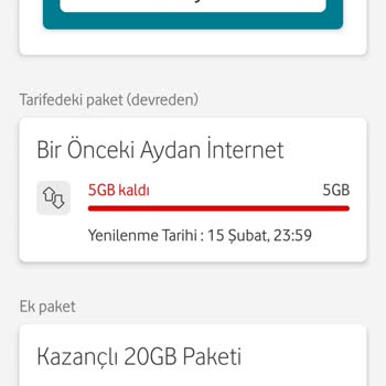 Vodafone 20gb İnternet Paketi