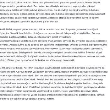 Vodafone Kurumsal Hat Kabusu