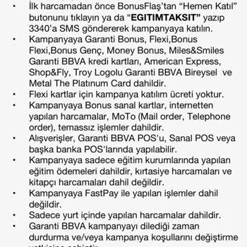 Garanti BBVA Bonus Flexi Kart Eğitim Ödeme Sorunu Ve İade Talebi