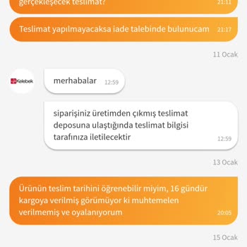 Trendyol Ve Kelebek Mobilya Ürünümü Teslim Etmiyor.