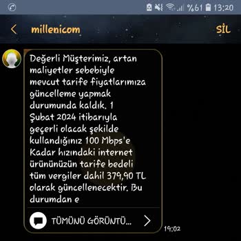 Millenicom Sözleşme Şartlarına Uymuyor