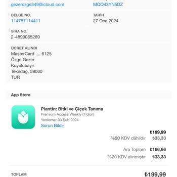 Plantln Uygulaması Kartımdan Bilgim Dışında Ücret Çekti