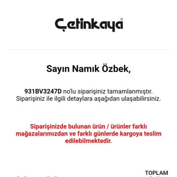 Çetinkaya Mağazasından Aldığım Ürünün Görünmemesi