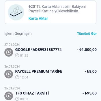 Paycell Karttan İzinsiz Ödeme