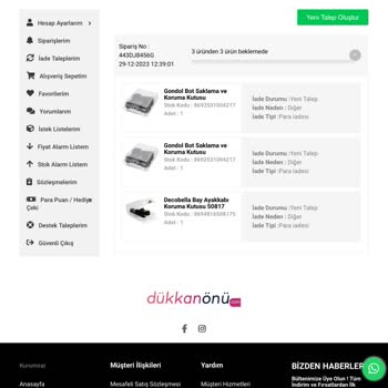 Dükkanönü (dukkanonu.com) Satıcı Ürünün Para İadesini Yapmıyor
