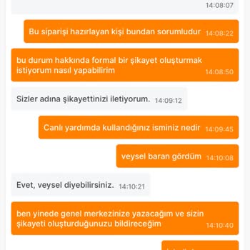 Migros Siparişim Keyfi Olarak İptal Edilmiş