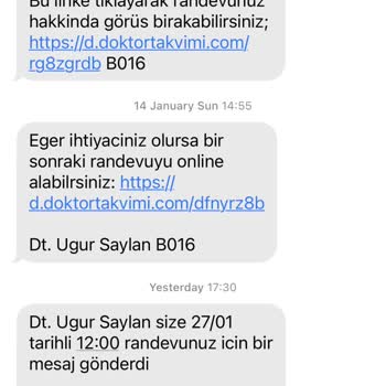 Doktortakvimi.com Sahte Randevu Mesajları