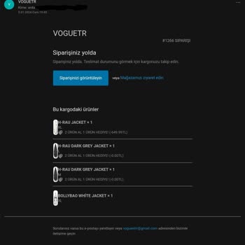 Paytr Voguestr.com Siparişim 40 Gündür Teslim Edilmedi