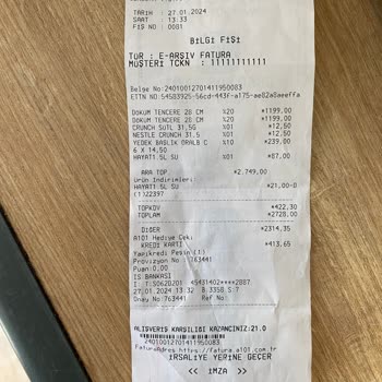 A101 Kayseri Bünyan 2401 Kodlu Şube İade İşlemimi Almadı