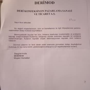 Derimod Hatasını Kabul Etmiyor Asla Alışveriş Yapmayacağım Tekrar