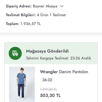 Boyner Akasya Mağazası Kargo Teslim Problemi