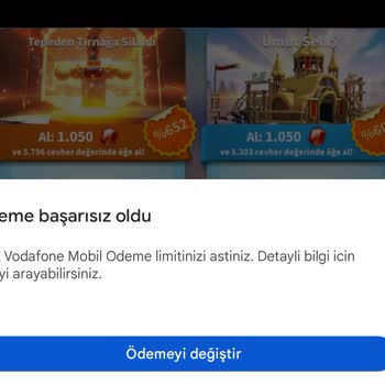 Vodafone Pay Mobil Ödeme Kullanılamıyor