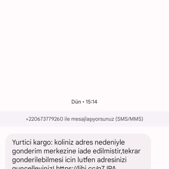 Kargo Adıyla Gelen Mesaj +220673779260