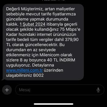 Millenicom Haksız Fiyat Artışı